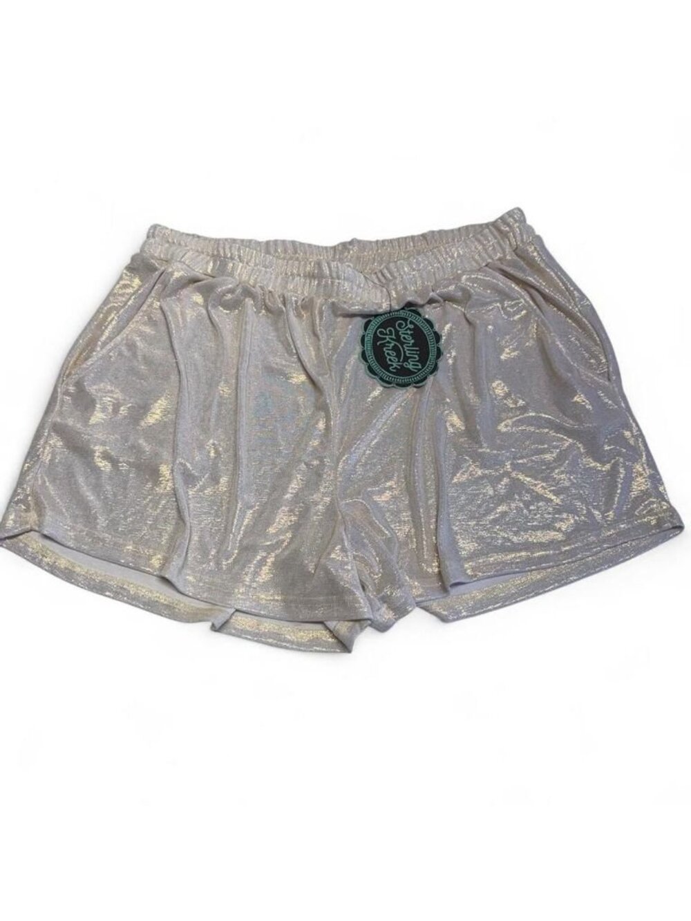 Sterling Kreek Dream On Silver Shimmery Shorts Women’s 2X Glam Western Summer